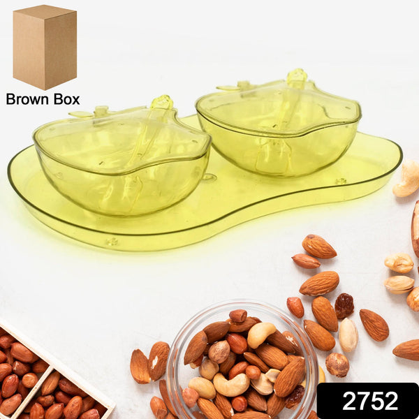 Apple Shape Tray Bowl Used For Serving Snacks And Various Food Stuffs.