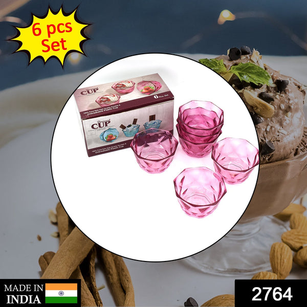 2764 6pc Diamond shape ice cream bowl set 