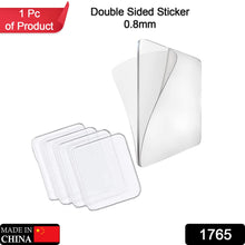 New Double Side Tape Sticker Strong Waterproof Wall Indoor Nano Adhesive No Trace Gel Clear Industrial Multipurpose Removable Use for Bedroom, Home, Kitchen, Hotel (0.8mmx1pc)