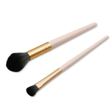 Beauty Face Brushes, Synthetic Bristle Professional Face And Eye Makeup Brushes, Eyeshadow Eyeliner Eyebrow, For Cream, Liquid And Powder Formulation (2 Pc)