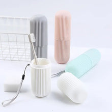 Travel Toothbrush Case & Holder w/ Rope & Brush (Portable, Capsule Shape)