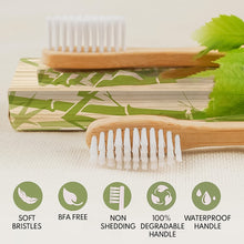 Bamboo Wooden Toothbrush Soft Toothbrush Wooden Child Bamboo Toothbrush Biodegradable Manual Toothbrush for Adult, Kids (15 pcs set / With Round Box)