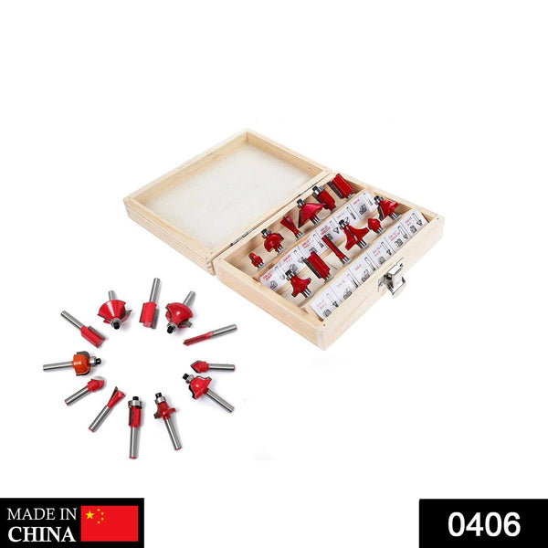 12 / 15pcs Milling Cutter Router Bit Set