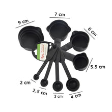 106 Plastic Measuring Cups and Spoons (8 Pcs, Black) Smart Gadget Live