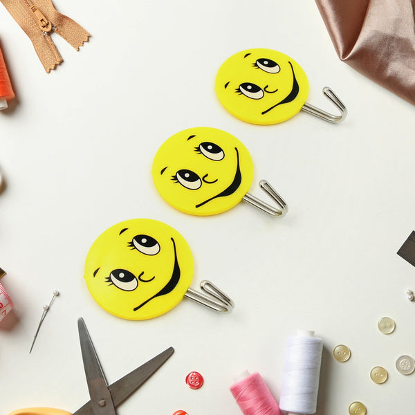 3Pcs Self Adhesive Multipurpose Smiley Hooks For home Use