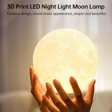 Moon Lamp3D Printing LED Night Light Moon Light with Stand, Warm & Cool, USB Rechargeable for Kid Lover Birthday Day Gift