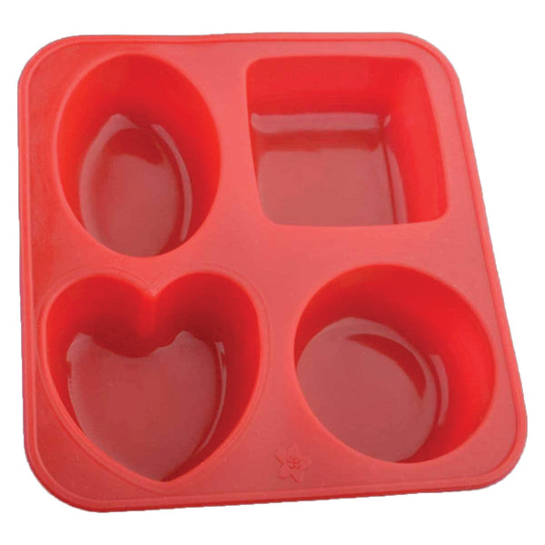 0773 Silicone Circle, Square, Oval and Heart Shape Soap And Mini Cake Making Mould 