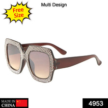 4953 Big Square Diamond Framed Sunglasses 