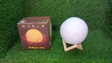 Moon Lamp3D Printing LED Night Light Moon Light with Stand, Warm & Cool, USB Rechargeable for Kid Lover Birthday Day Gift