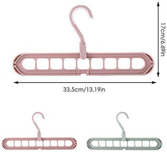 1553 Anti-Skid Plastic 9-Holes Magic Wardrobe Folding Hangers 