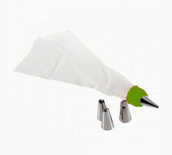 0805 Cake Decorating Nozzle with Piping Bag Stainless Steel Piping Cream Frosting Nozzles 