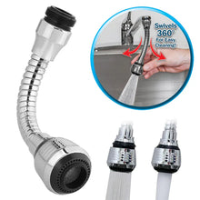 Flexible 360 Degree Stainless Steel Faucet Turbo Flex Sprayer Water Extender for Easy Clean Sink Water Saving Extension Jet Stream Spray Setting Faucet for Kitchen / Bathroom