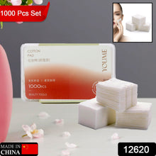 Ultra Thin Makeup Facial Cotton Pads, Soft Lint Free Dry Nails / Lips / Eyes Polish Remover Pads, Square Cosmetic Beauty Cotton Pads, Non-woven Cotton Makeup Remover (1000 Pcs Set)