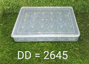 2645 24 Grids Plastic Egg Box Container Holder Tray for Fridge with Lid for 2 Dozen Egg Tray 