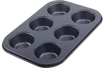 2210 Non-Stick Reusable Cupcake Baking Slot Tray for 6 Muffin Cup 